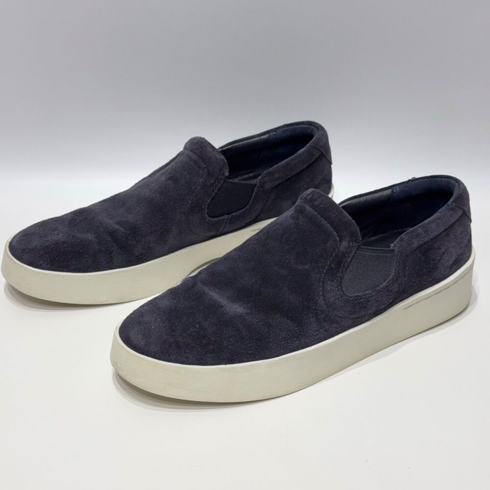 Vince Pacific Suede Slip-On Sneakers Shoes Dark Blue Purple Women's Size 6.5